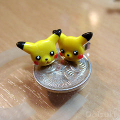 Pikachu earrings - Hand-sculpted kawaii pokemon tribute