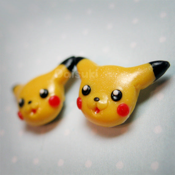 Pikachu earrings - Hand-sculpted kawaii pokemon tribute