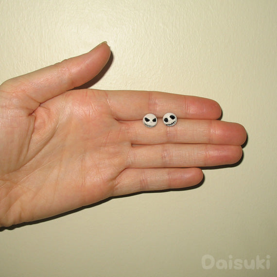 Jack Skellington earrings - Hand-sculpted kawaii Nightmare Before Christmas tribute