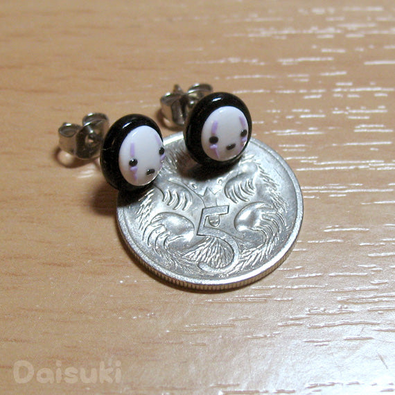 No Face stud earrings - Studio Ghibli Spirited Away Handmade Tribute