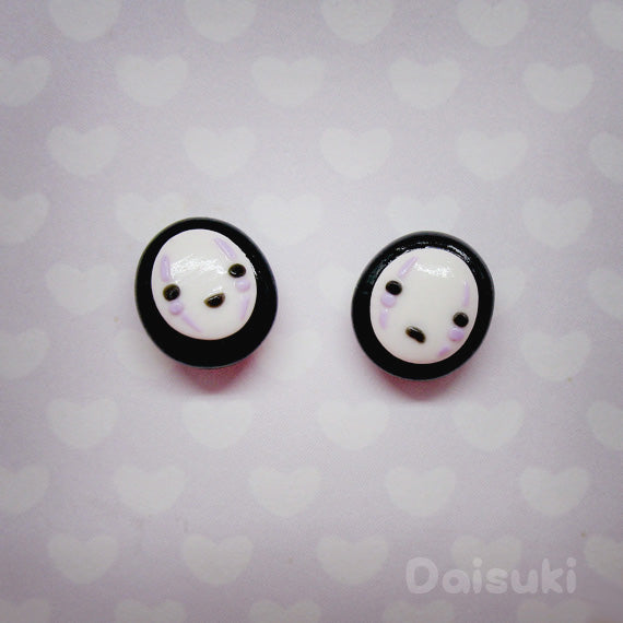 No Face stud earrings - Studio Ghibli Spirited Away Handmade Tribute