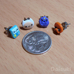 Adventure Time Hand-sculpted Earrings - Mix & Match set of 4 = Finn + Jake + Beemo + LSP