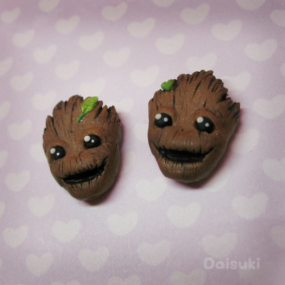 Groot - Hand-sculpted Cute Earrings (Guardians of the Galaxy inspired)