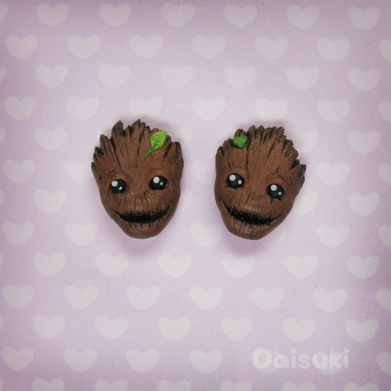 Groot - Hand-sculpted Cute Earrings (Guardians of the Galaxy inspired)