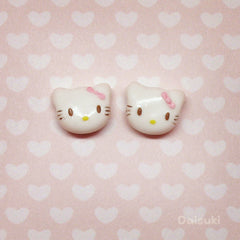 Hello Kitty - Kawaii Hand-sculpted Stud Earrings, Handmade