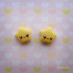 Happy Lucky Stars stud earrings - Hand-sculpted!