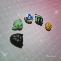 Tiny Star Wars set of 5 stud earrings - Handmade Star Wars tribute! Mix & Match