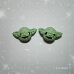 Cute Master Yoda Stud Earrings - Star Wars tribute - Hand sculpted!