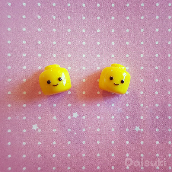 Kawaii Onigiri / Cute Japanese Rice ball Stud Earrings - Hand-sculpted