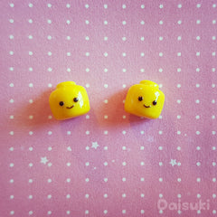 Lego Minifig Head style Stud Earrings - Hand-sculpted