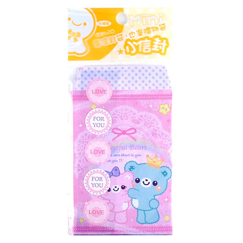 Cheerful Little Bears - Set of 10 Mini Envelopes (pink)