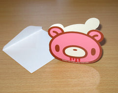 Gloomy Bear mini Die-cut Greeting Card (slightly bloodied)