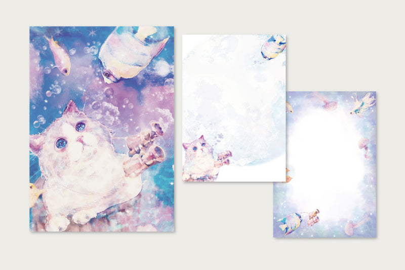 Tokotoko Circus : Fish Gazing - Gorgeous Cat Memo Pad