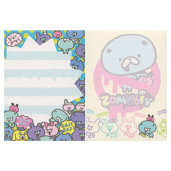 San-X : Zombbit mini Memo Pad! (Zombie Rabbits!) Purple