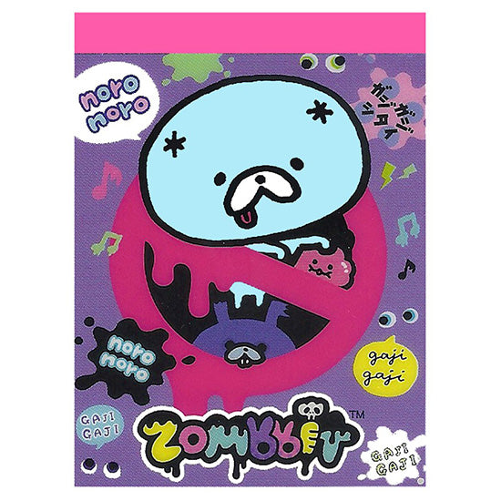 San-X : Zombbit mini Memo Pad! (Zombie Rabbits!) Purple