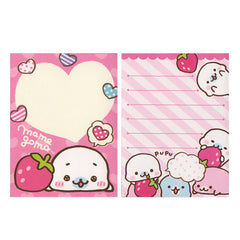 San-X : Mamegoma Loves Strawberries mini memo pad