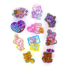 Random mix of 50 kawaii sticker flakes - Lucky dip!!