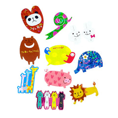 Sticker flakes - #039 - set of 10 Yuru Animals