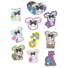 Sticker flakes - #041 - set of 10 Sugar Puffy