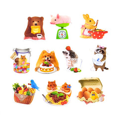 Sticker flakes - #046 - set of 10 Animal Kitchen